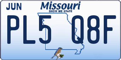 MO license plate PL5Q8F
