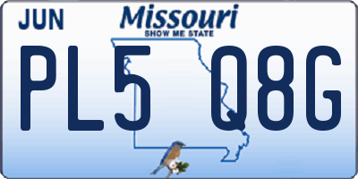 MO license plate PL5Q8G