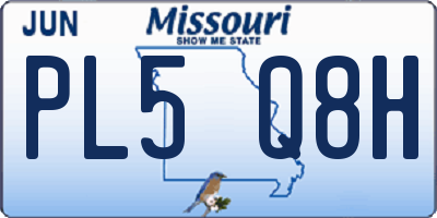 MO license plate PL5Q8H