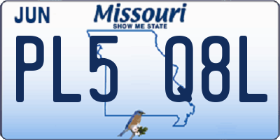 MO license plate PL5Q8L