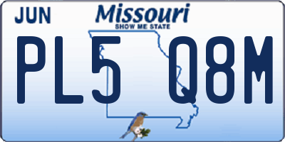 MO license plate PL5Q8M