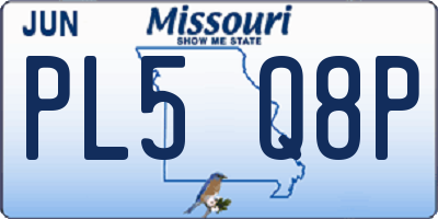 MO license plate PL5Q8P