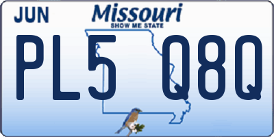 MO license plate PL5Q8Q