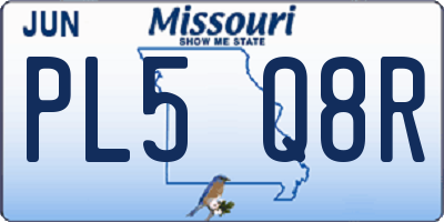 MO license plate PL5Q8R