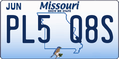 MO license plate PL5Q8S