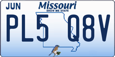MO license plate PL5Q8V