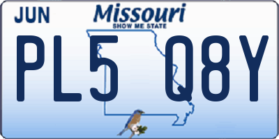 MO license plate PL5Q8Y