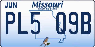 MO license plate PL5Q9B