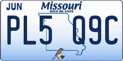 MO license plate PL5Q9C
