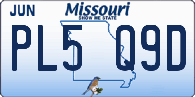 MO license plate PL5Q9D