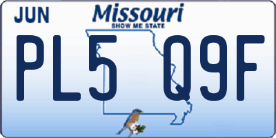 MO license plate PL5Q9F