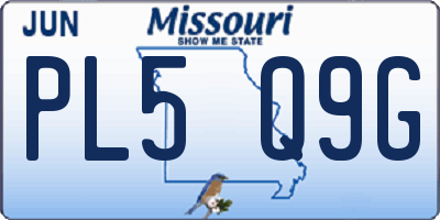 MO license plate PL5Q9G