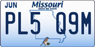 MO license plate PL5Q9M