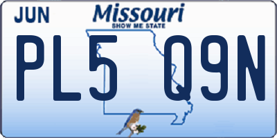 MO license plate PL5Q9N