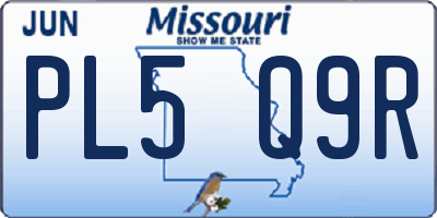 MO license plate PL5Q9R
