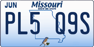 MO license plate PL5Q9S