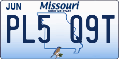 MO license plate PL5Q9T