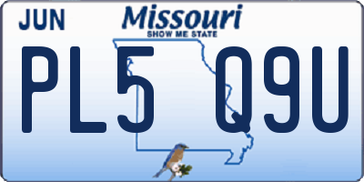 MO license plate PL5Q9U