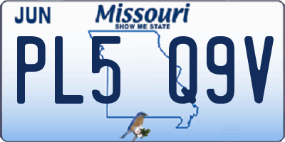MO license plate PL5Q9V