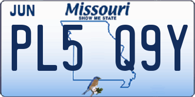 MO license plate PL5Q9Y