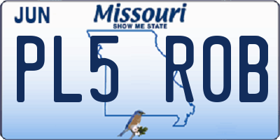 MO license plate PL5R0B
