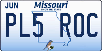 MO license plate PL5R0C