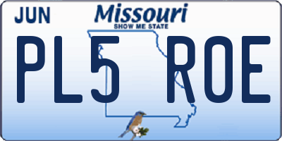 MO license plate PL5R0E