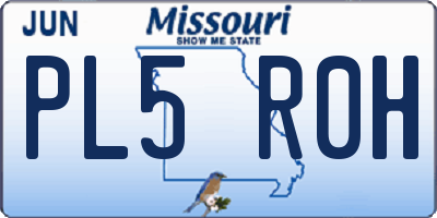 MO license plate PL5R0H