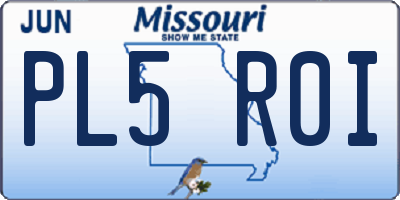 MO license plate PL5R0I