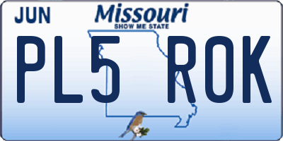 MO license plate PL5R0K