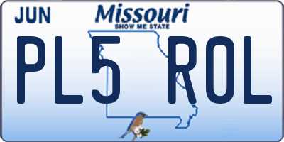 MO license plate PL5R0L