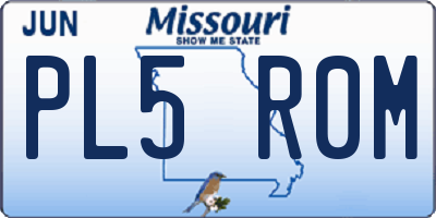 MO license plate PL5R0M