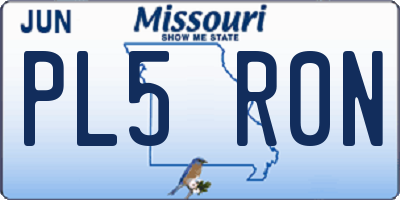 MO license plate PL5R0N