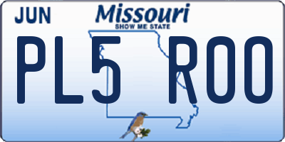 MO license plate PL5R0O