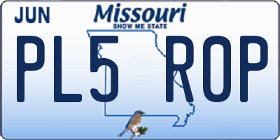 MO license plate PL5R0P