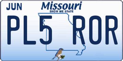 MO license plate PL5R0R
