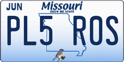 MO license plate PL5R0S