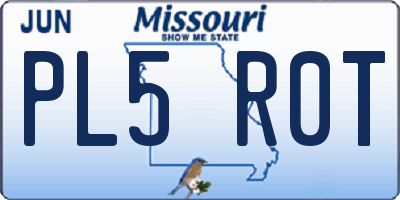 MO license plate PL5R0T
