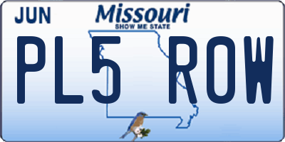 MO license plate PL5R0W