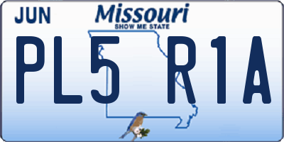 MO license plate PL5R1A