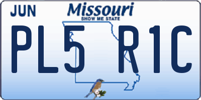 MO license plate PL5R1C