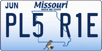 MO license plate PL5R1E