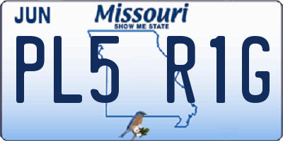 MO license plate PL5R1G