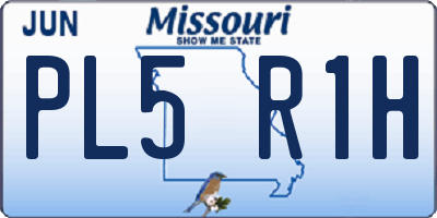 MO license plate PL5R1H