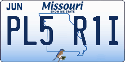MO license plate PL5R1I