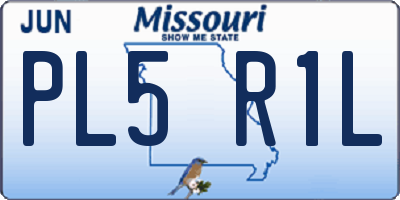 MO license plate PL5R1L