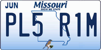 MO license plate PL5R1M