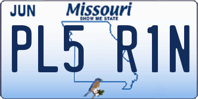 MO license plate PL5R1N