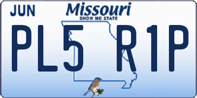 MO license plate PL5R1P
