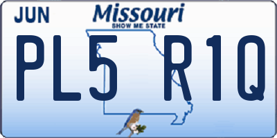 MO license plate PL5R1Q